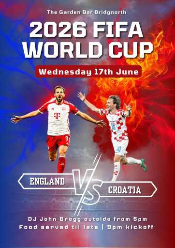 England V Croatia Bridgnorth Garden Bar